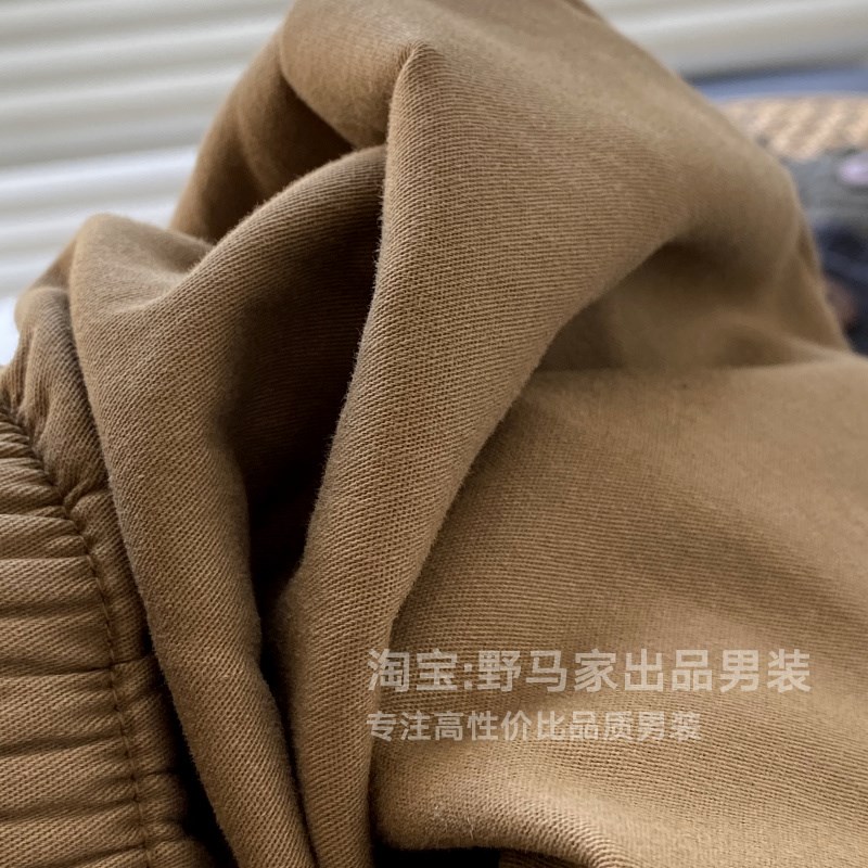 日系简约设计风~冬季男士松紧腰保暖加厚加绒休闲工装运动束腿裤