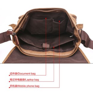 男款帆布单肩包男士斜挎包休闲男包男式学生书包横款背包男通勤包
