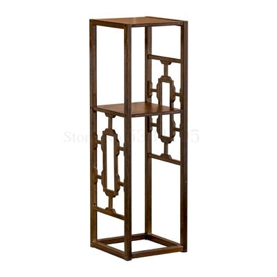 极速Bamboo Court Solid Wood Flower Shelf Floor Type Multi-la