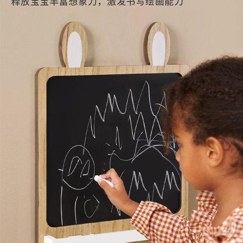 儿童房墙壁画画黑板涂鸦画板木质装饰挂件卧室样板间软装墙上挂饰