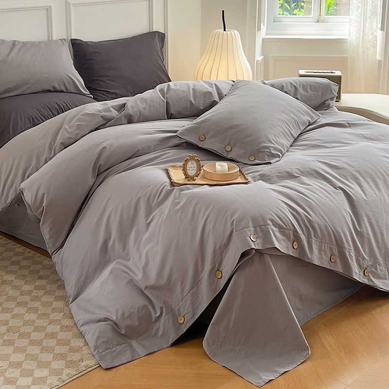 简约纯色床上四件套全棉2024新款床单被套宿舍三件套床上用品,居家布艺,桌布,淘宝优惠券,粉丝福利购,淘宝优惠卷
