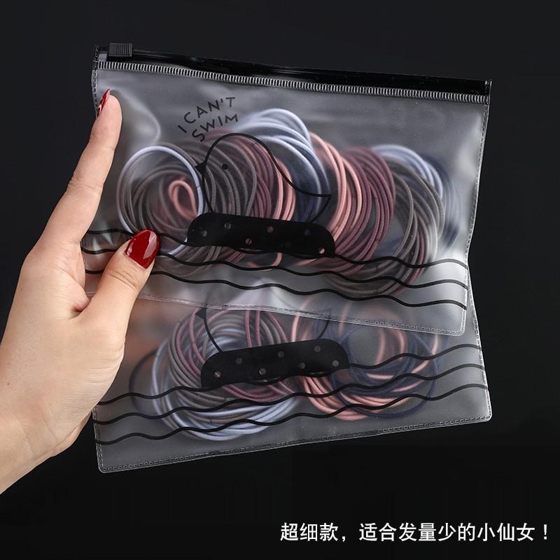 扎头发橡皮筋细款发圈简约头绳绑头发皮套女皮圈黑色发绳头饰