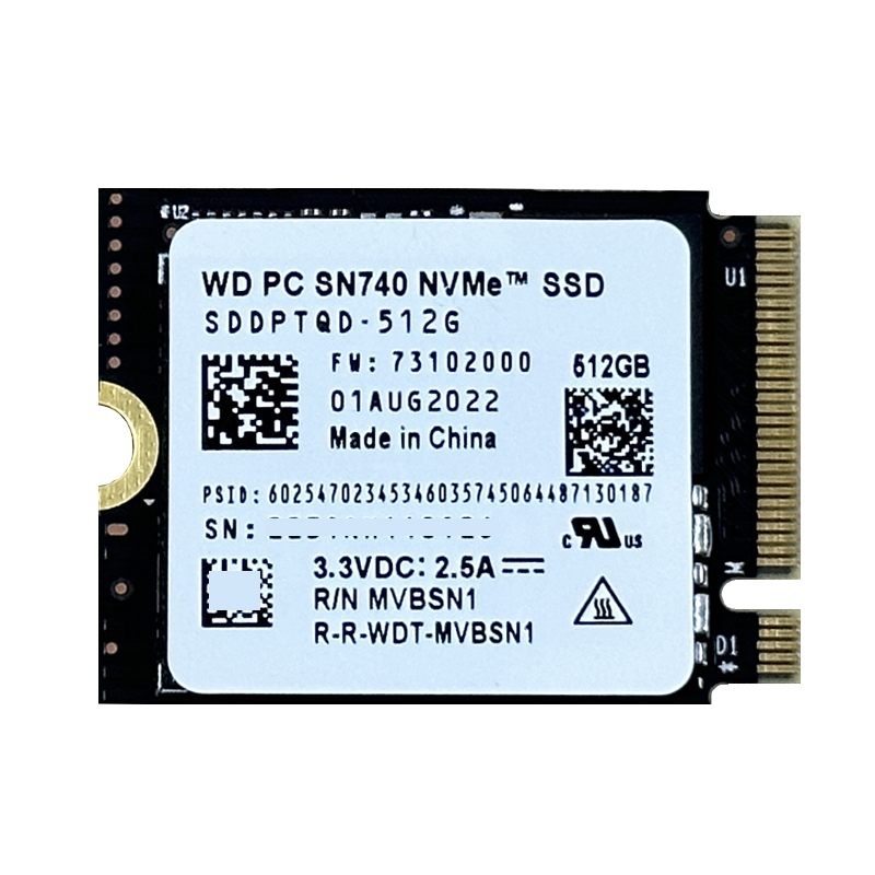 WD/西数SN740 1T 2230 M2固态硬盘2T PCIE4.0 NVMQe M.2硬盘SSD1T