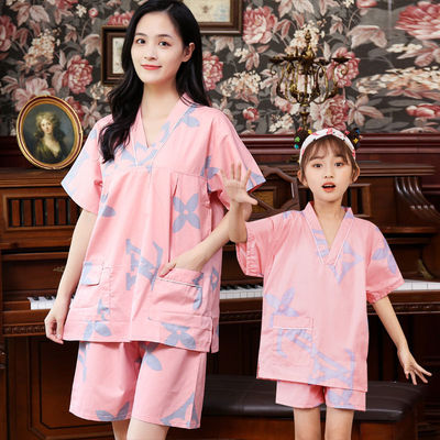 0儿童汗蒸服女10%纯棉宝宝浴大童小童男童女P童小孩亲子服装全卡