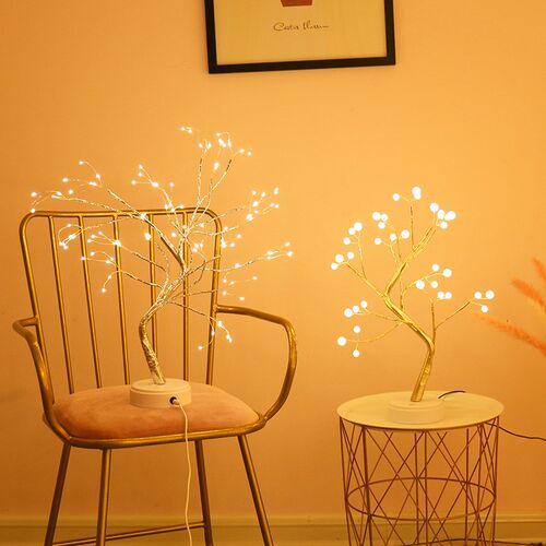 LED Night Light Pearl Bonsai Table Touch Tree Light Gypsophi