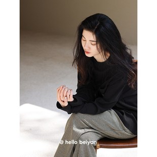 女套装 棉质睡衣春秋季 长裤 可出门宽松长袖 休闲圆领家居服 女士新款