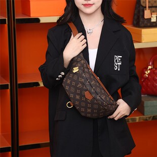 高级感包包女2024新款老花斜挎包腰包春夏小众百搭胸包女大容量男