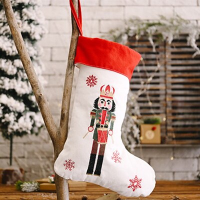 45x30cm Retro Christmas Decor Cute King Soldier Stockings Sn