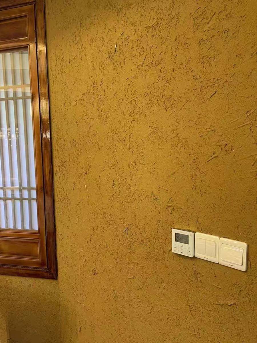 生态稻草泥漆涂料室n内外墙仿古民宿泥土墙面肌理稻草漆山东省防