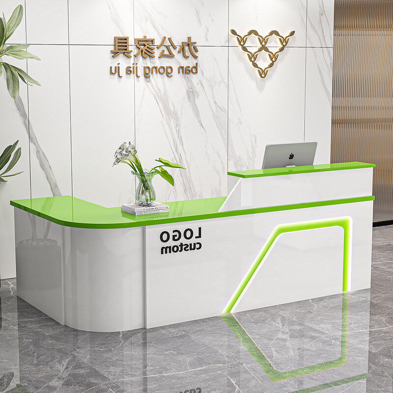 前台接待台转角办公桌服装店铺小型超市水果店圆弧柜台收银台吧台