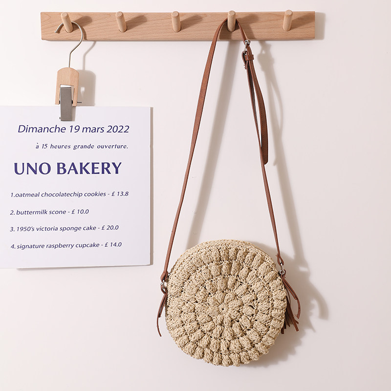 小清新圆形斜挎草编包包女 新款夏可爱豆豆编织包海边度假沙滩包,箱包皮具/热销女包/男包,通用款女包,淘宝优惠券,粉丝福利购,淘宝优惠卷