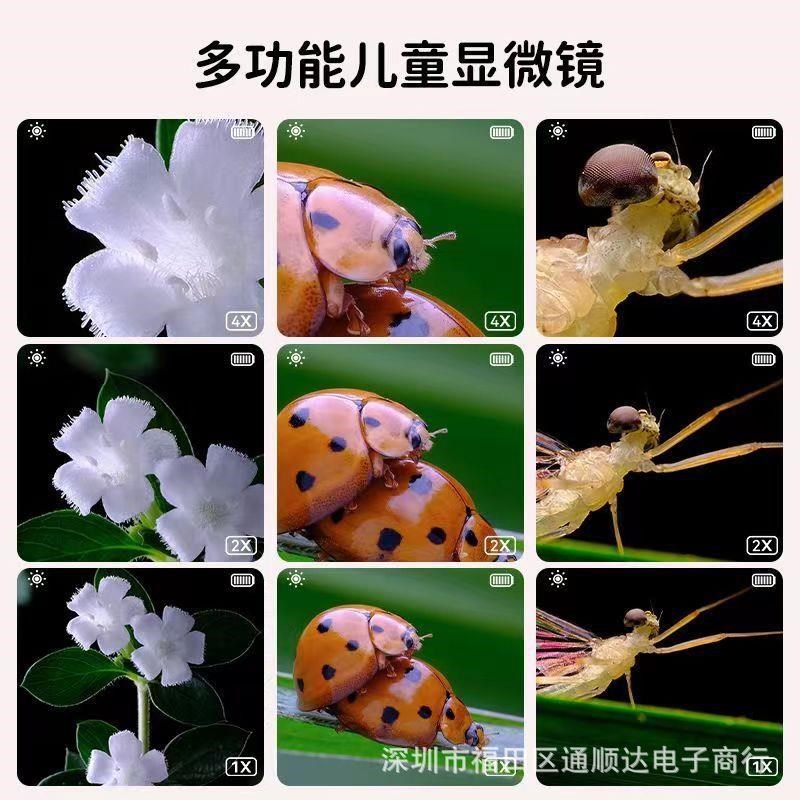 2024新款升级版儿童显微镜玩具 科学实验套装玩具小学生显微镜玩