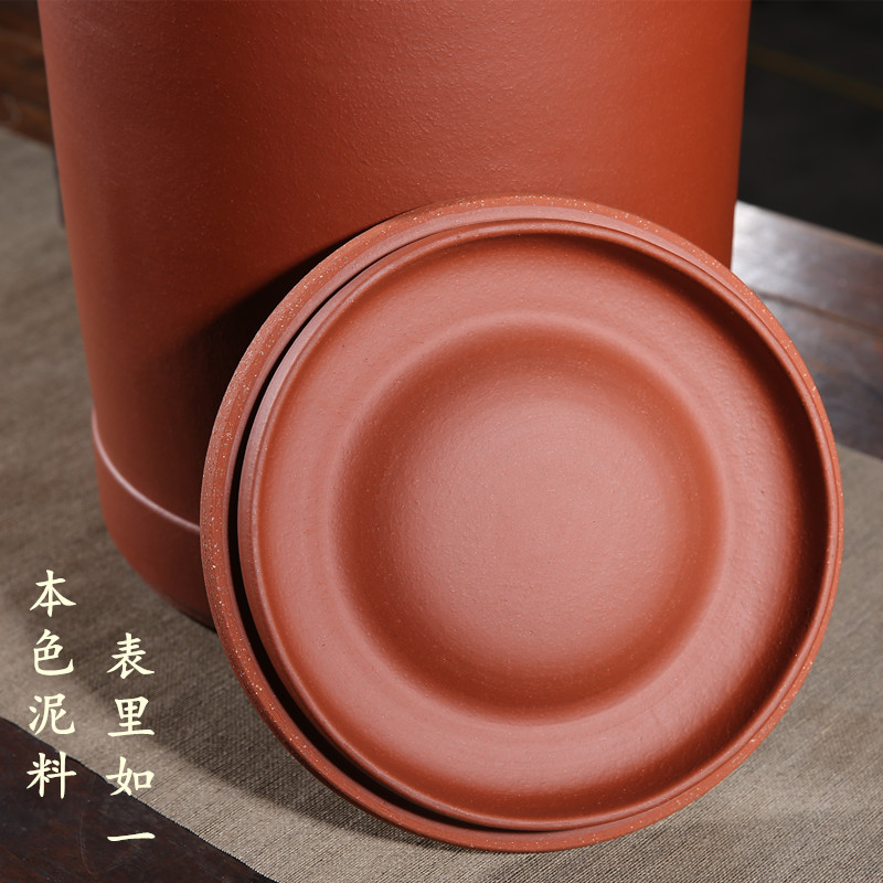 大号紫砂茶叶罐宜兴原矿手工大码茶叶缸18-25饼普洱醒茶密封陶罐