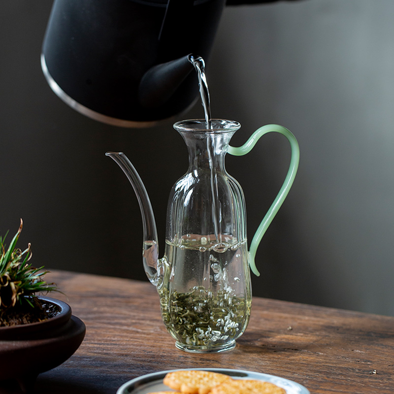 觅己 耐热玻璃仿宋手执壶家用中式带过滤冷泡茶壶绿茶专用泡茶器
