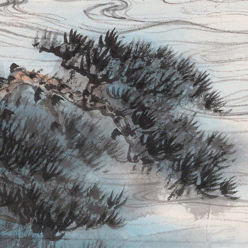 厂家近现代张大千前赤壁赋图纸a本立轴国画水墨山水画高清数字微