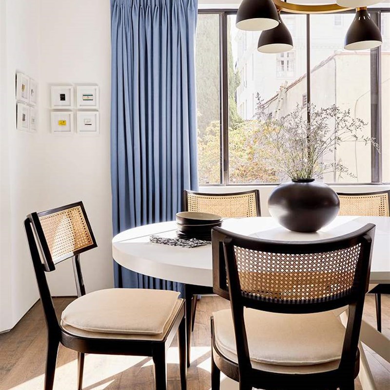 北欧实木藤编餐桌椅家用客厅复古靠背椅子休O闲简约现代书桌椅藤