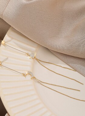 丢了一只耳环女202p0年新款潮耳夹无耳洞长款耳坠韩国气质网红耳