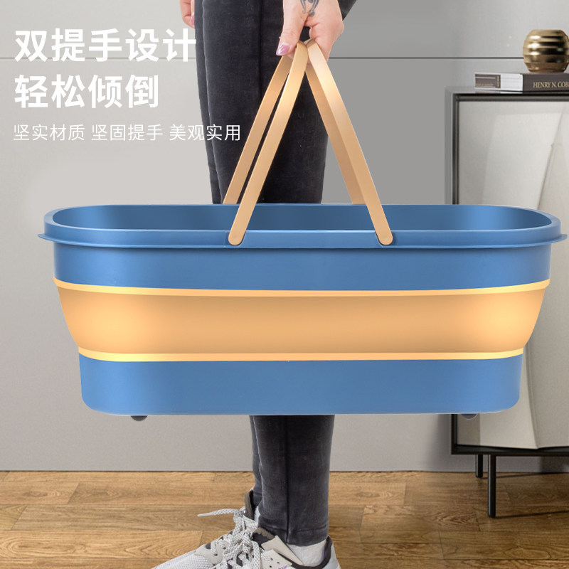 工厂销60厘米i大号折叠拖把桶涮洗墩布长方形拖布桶拖地桶家用带