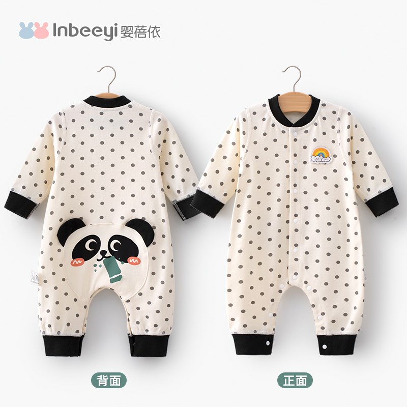 现货婴蓓依宝宝连体衣新生婴儿儿衣服可爱外出服包屁衣春秋款哈衣