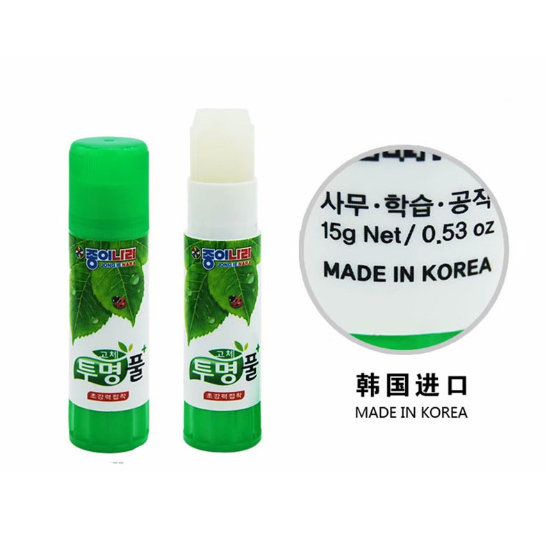 JONG IE NARA韩国固体胶绿叶胶棒高粘度8g15g手工粘纸胶水25克35g 文具电教/文化用品/商务用品 胶棒 原图主图