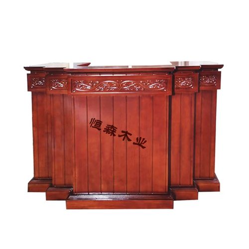 实木讲台演讲台讲桌发言台主持台木质颜色大小可定制