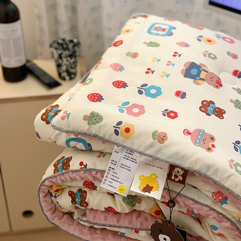 可爱儿童豆豆被子可水洗学生单人四季春秋大豆空调被加厚冬被