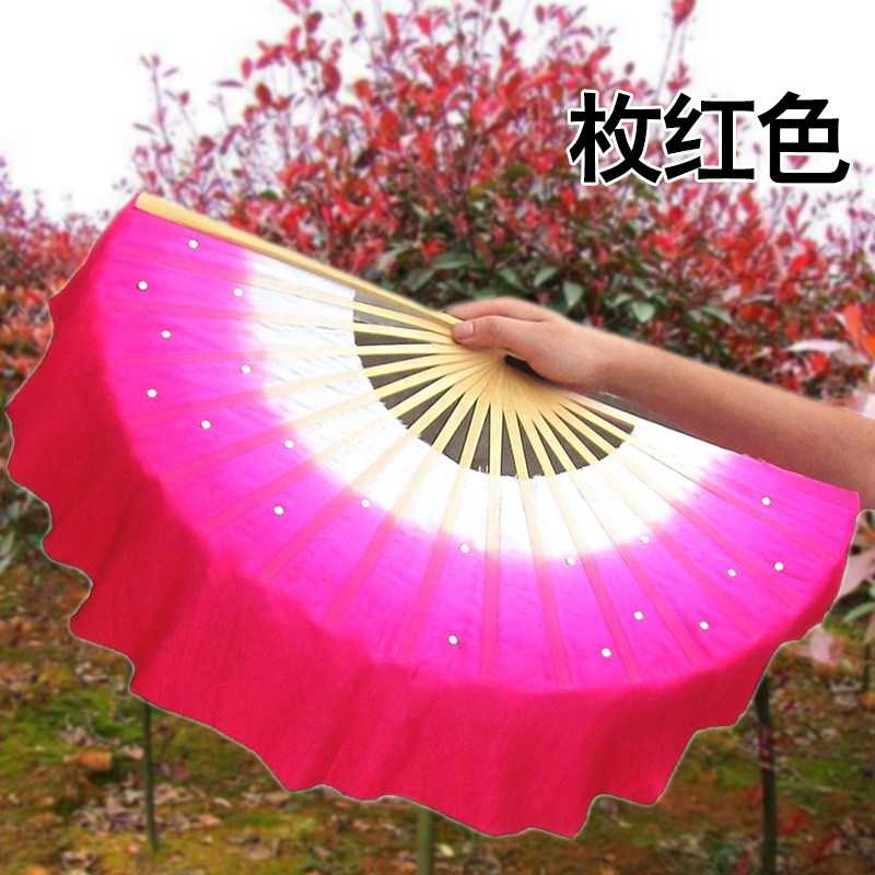 小众高货广场舞舞蹈扇真丝跳舞扇子胶州秧歌扇子表演扇成人舞扇跳