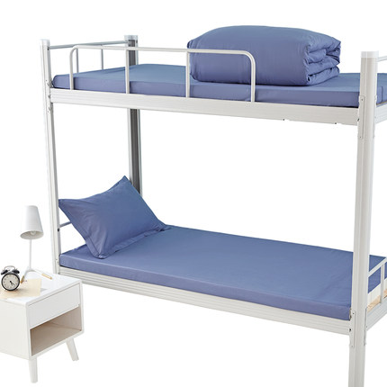 纯色床笠单件学生宿舍全棉单人薄垫床垫套罩蓝色床罩T90x190cm