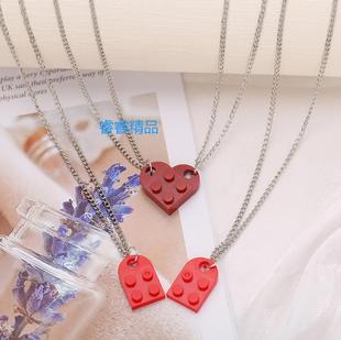 Love Cute 推荐 Chain Simple Bead Pendant Creative Heart Neckl