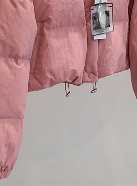 小个子bai盘~冬季新款韩系百搭减龄甜美保暖立领短版羽绒衣外套女