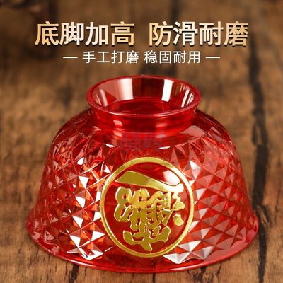 拜拜塑料碗中式小红碗上供拜神用品碗筷先人佛前贡盘茶壶佛堂