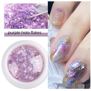 Crystal Sequins Flakes Nail Opal Purple 推荐 Holographic Fire