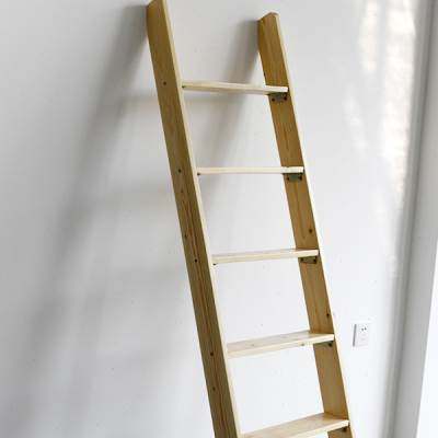 推荐儿童带梯角梯实木白色梯子学生上下床铺梯子成人家用直梯