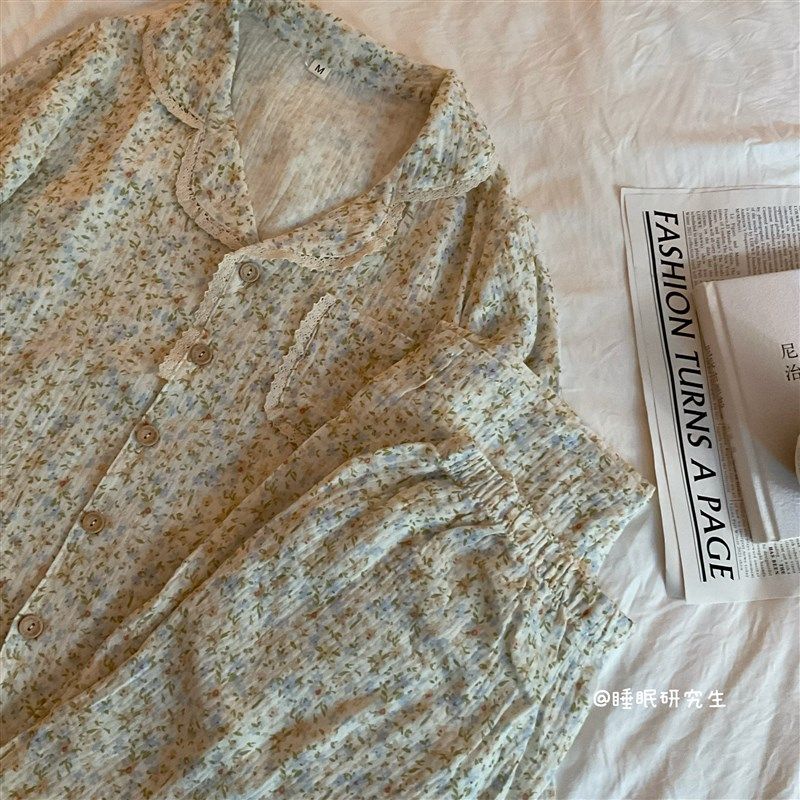 【西西里岛】秋季新款女睡衣绉布两件套长袖长裤碎花家居服,女士内衣/男士内衣/家居服,睡衣/家居服套装,淘宝优惠券,粉丝福利购,淘宝优惠卷