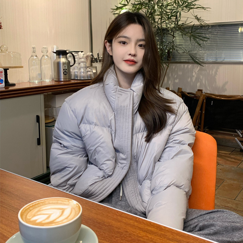 时尚短款立领羽绒棉服女加厚冬202D3新款韩版宽松设计感小众面包