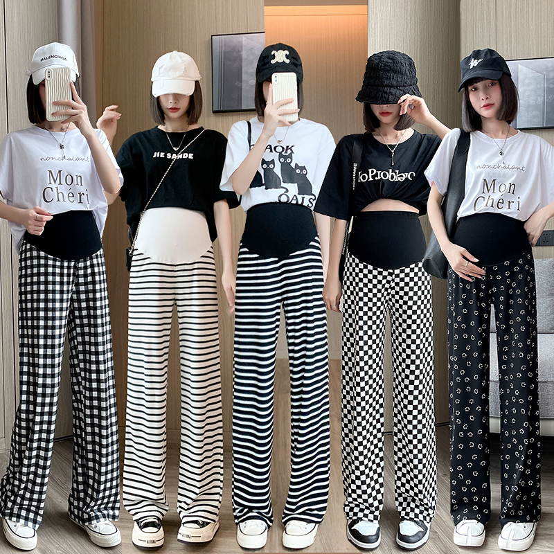 孕妇装夏装托腹裤子夏季外穿宽松大码休闲阔腿裤夏款怀孕长裤潮妈