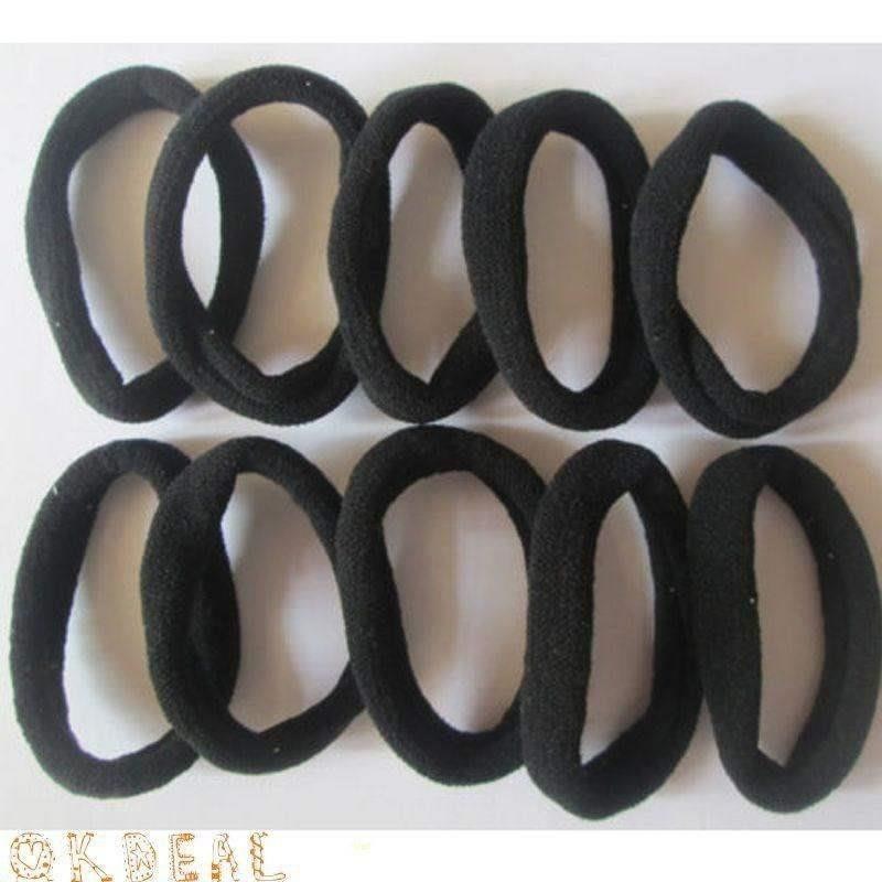 推荐Hot BLACK 10pcs Girls elastic hair ties bands rope ponyt 鲜花速递/花卉仿真/绿植园艺 园艺用品套装 原图主图