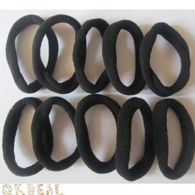 Hot BLACK 10pcs Girls elastic hair tiesK bands rope ponytail