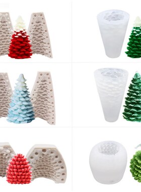 Silicone Christmas Pine Tree Candle Molds Soap Molds Baking