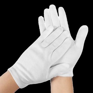 作业手套劳保耐磨加厚工作薄款白手套礼仪文玩盘珠手套整袋装