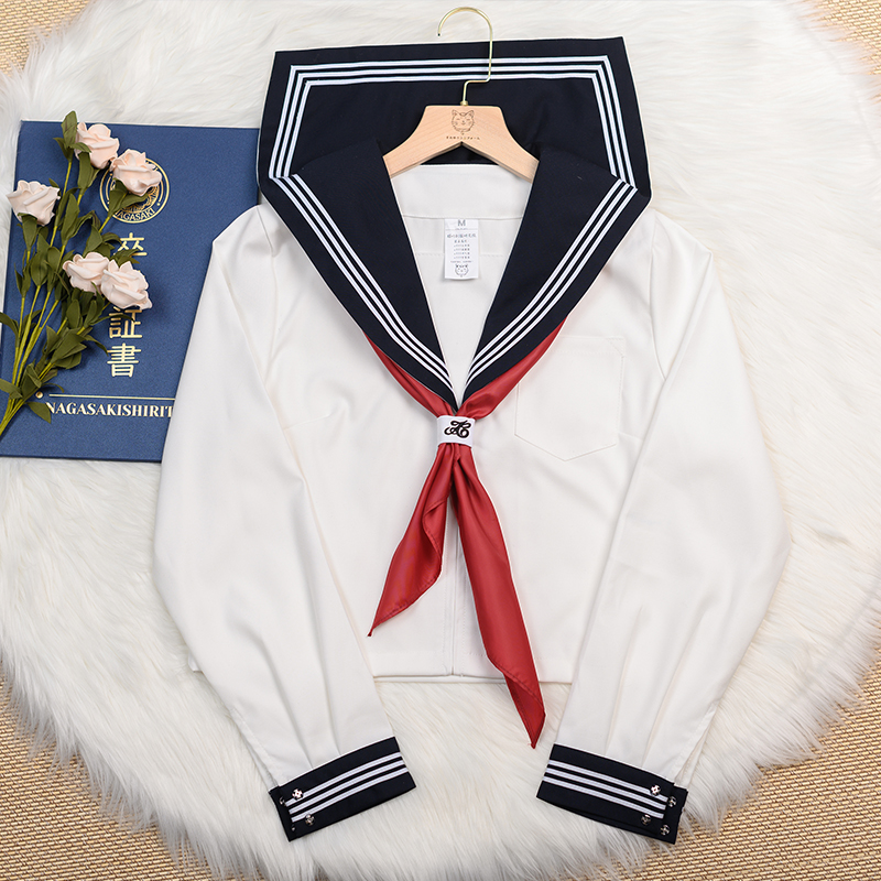 jk制服三角巾金鱼草结水手服配饰领巾环扣日系学院风