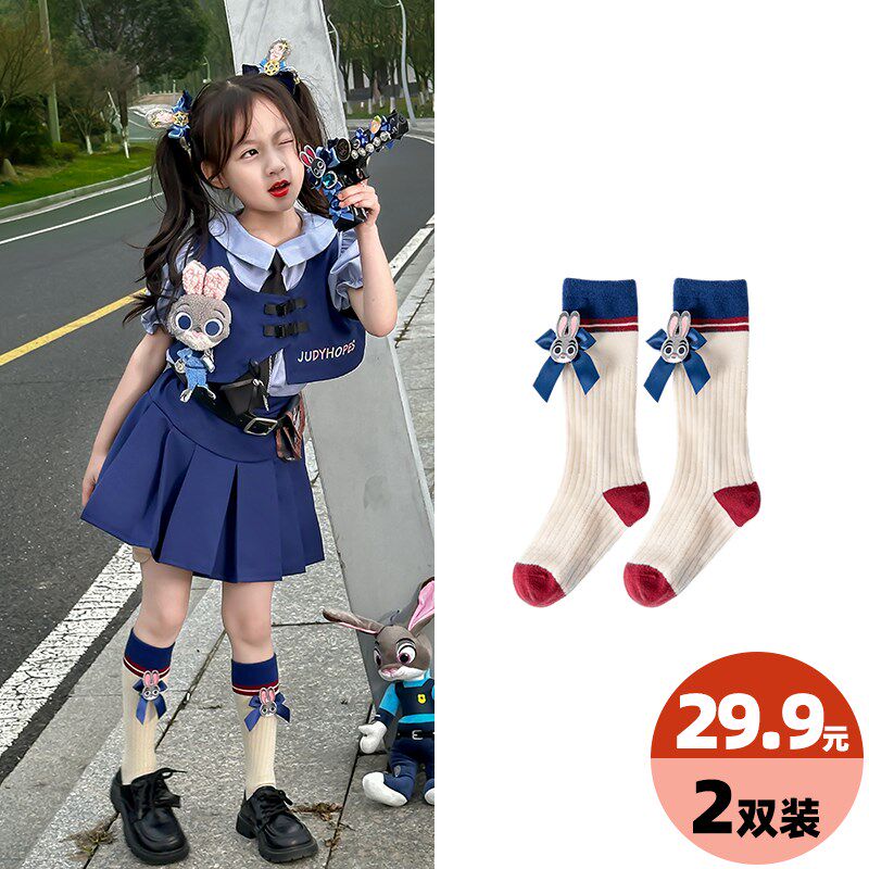 小众高货66的公主小屋女童袜子中筒袜学院风儿童2024春夏新款透气