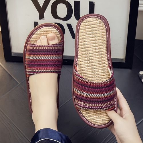 棉麻拖鞋女居家夏季室内家用橡防滑亚麻透气吸汗软底凉拖鞋男四季