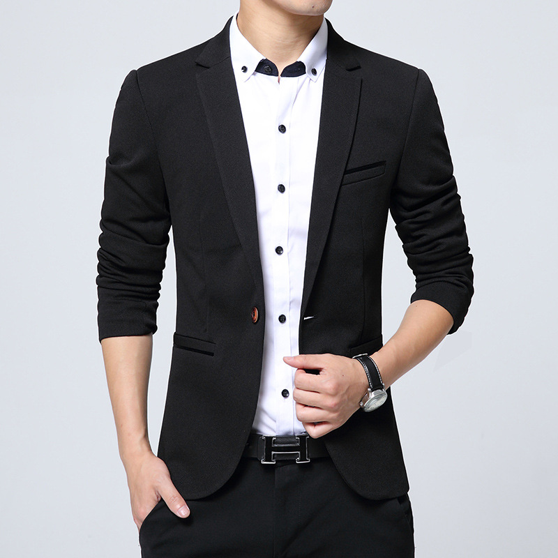 速发Business Blazer Men Spring Autumn Casual Cotton Slim Fit