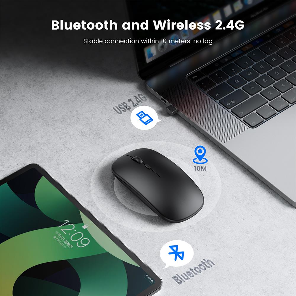 推荐Wireless Mouse Bluetooth Rechargeable Mouse Wireless Com