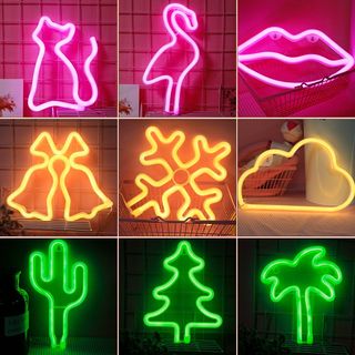 推荐JXSFLYE LED Neon Sign Night Lights Flamingo/lips Unique