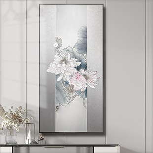 美意莲莲高端铂金工艺挂画国潮荷花莲花禅意新中式 饰画 入户玄关装