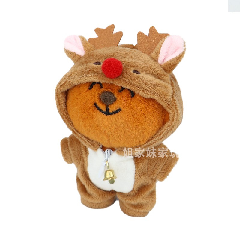 娃衣10cm棉花娃娃正常体胖体用圣诞鹿连体衣家居服大笨狗之家衣服图片