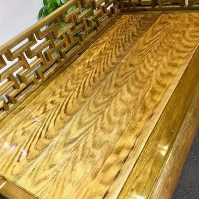 精品金丝楠木小叶桢楠中式曲尺罗汉床二组合沙发床休闲椅躺椅红木