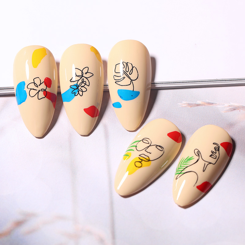 速发People Image Line Pictures Nail Stamping Plates Marble I